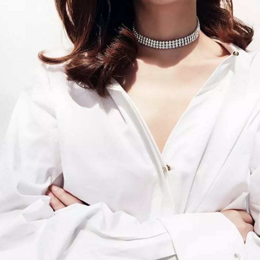 Crystal Like Rhinestone Choker Necklace